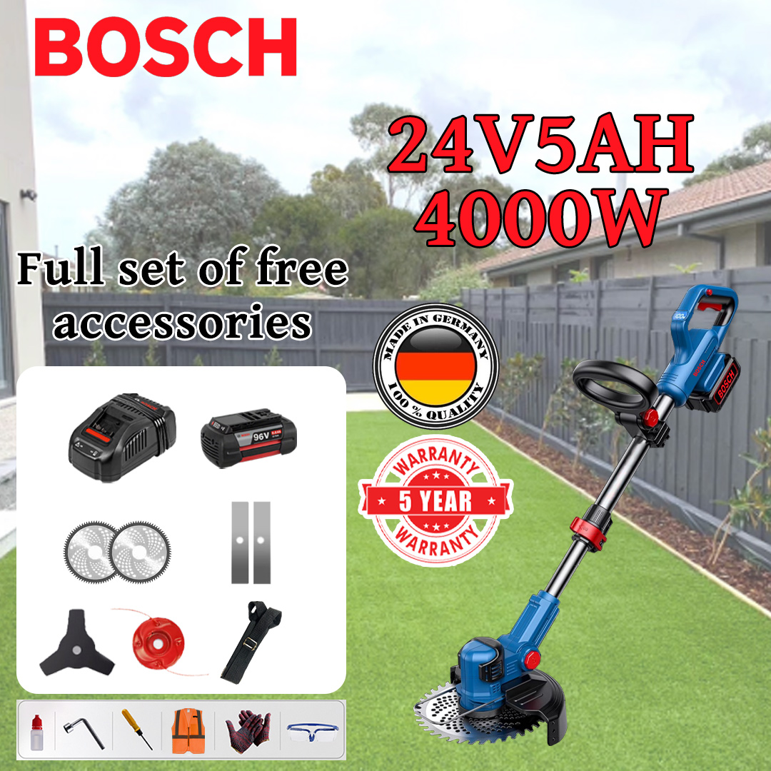 [Normalni model] Kosilica (4000w24V5AH) + list pile od legure * 2 + list pile od legure * 2 + glava za rezanje od legure * 1 + nož ​​s tri oštrice * 1 + punjač + baterija * 1 + remen * 1 + ostali dodaci + 5 godina Jamstvo